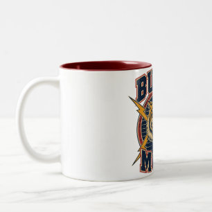 Taza Bicolor Construido para mover tigre rugiente vintage atlét