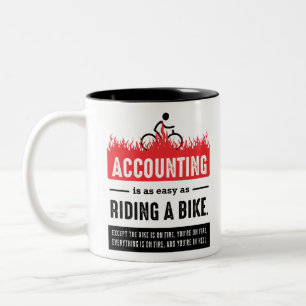 Taza Bicolor Contabilizar es fácil, regalo para los contables