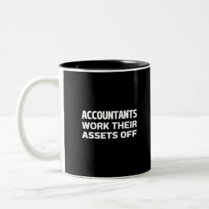 Taza Bicolor Contables trabajan sus activos de café de dos tono