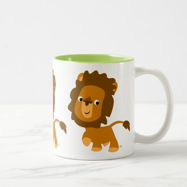 Taza Bicolor Contenido de Personalizado lindo Lion Mug (Derecha)