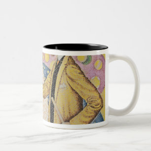 Taza Bicolor Contra el esmalte de un fondo rítmico