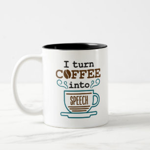 Taza Bicolor Convierto el café en patólogo del habla del SLP
