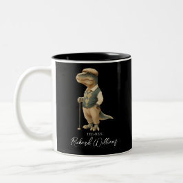 Taza Bicolor Cool Tee-Rex Golfer Dinosaur Signature Name