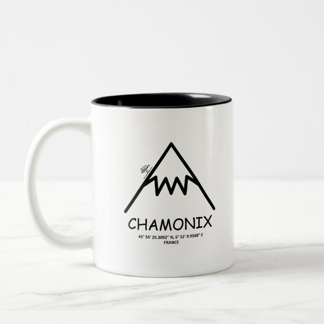 Taza Bicolor Coordenadas Chamonix (Izquierda)