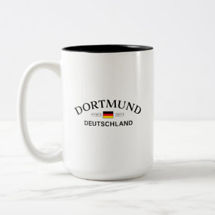 Taza Bicolor Coordenadas de Dortmund Deutschland Alemán