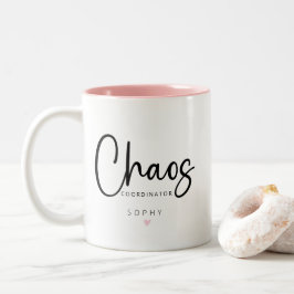 Taza Bicolor Coordinador de caos personalizado