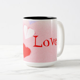 Taza Bicolor Copo de Corazón de Origami del Día de San Valentín