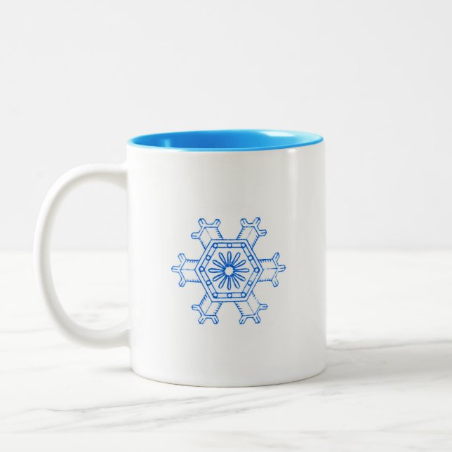 Taza Bicolor Copo de Nieve Azul (Izquierda)