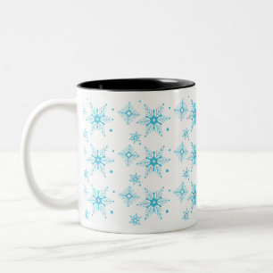 Taza Bicolor Copo de Nieve de Navidad