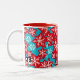 Taza Bicolor Copos de nieve