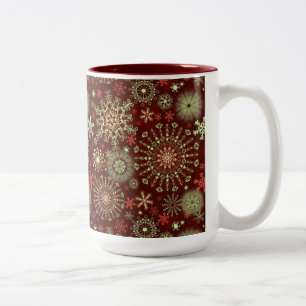 Taza Bicolor Copos de nieve 4 del cordón