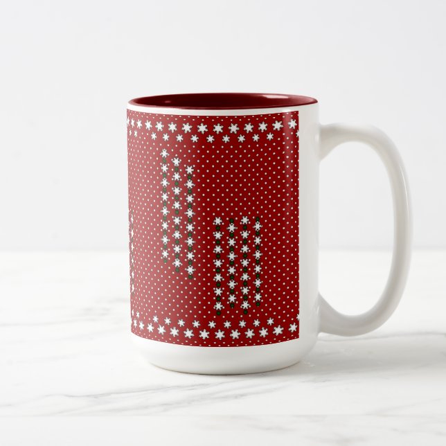 Taza Bicolor Copos de nieve de invierno (Derecha)