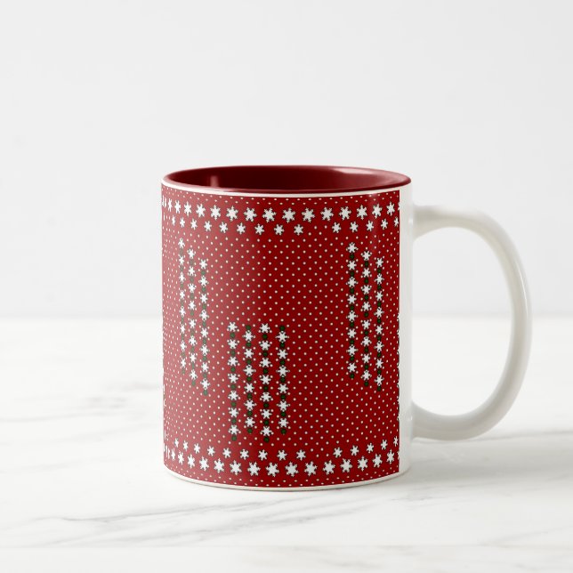 Taza Bicolor Copos de nieve de invierno (Derecha)