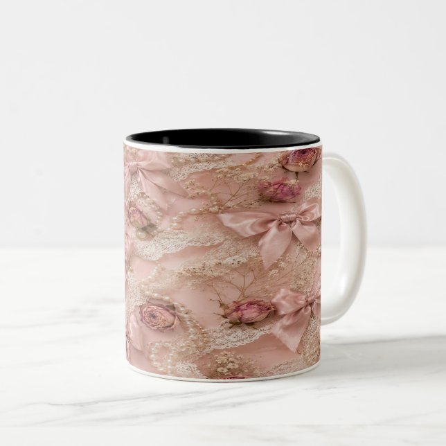 Taza Bicolor Coquette Pink Bow Mug (Anverso derecho)