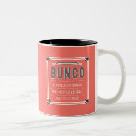 Taza Bicolor Coral de la tipografía del vintage de Bunco