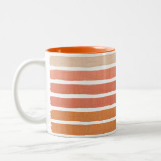 Taza Bicolor Coral Stripes Naranjas