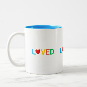 Taza Bicolor Corazón Amado Personalizado Multicolor Moderno