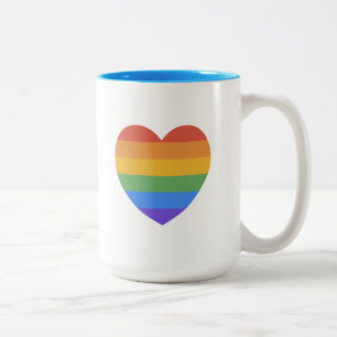 Taza Bicolor Corazón arco iris