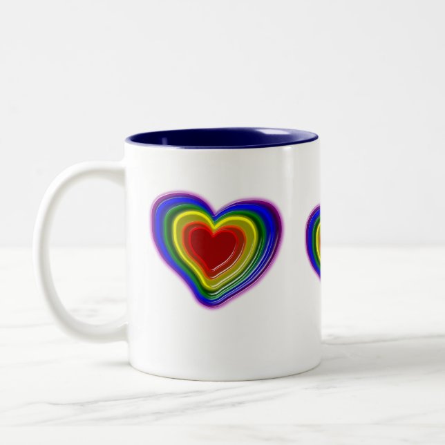 Taza Bicolor corazón arcoiris (Izquierda)