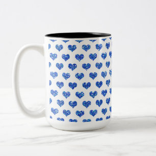 Taza Bicolor Corazón azul