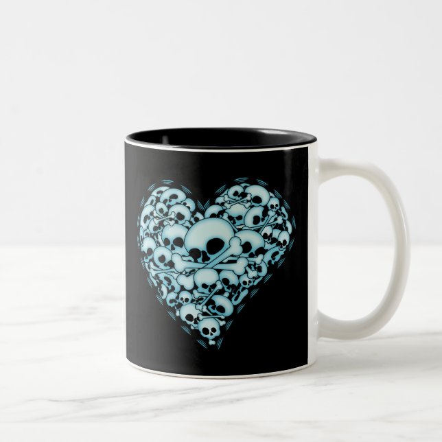 Taza Bicolor Corazón azul del cráneo (Derecha)