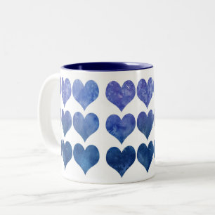 Taza Bicolor Corazón azul dulce