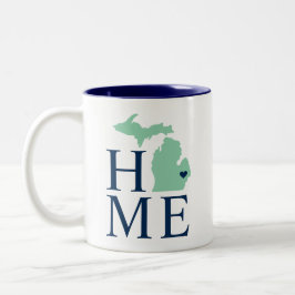 Taza Bicolor Corazón de ciudad personalizado de Michigan en ver