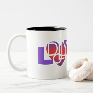Taza Bicolor Corazón de Dolly Lover® para amantes y fanáticos d