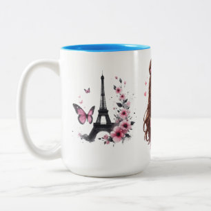 Taza Bicolor Corazón de ensueño rosa Sonrisa llena de azúcar y 