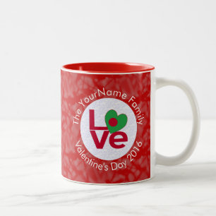 Taza Bicolor Corazón de la bandera de Bangladesh LOVE Texto per