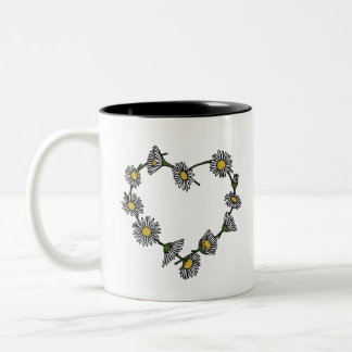 Taza Bicolor Corazón de la cadena de margaritas