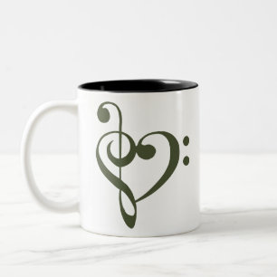 Taza Bicolor Corazón de la música: Corazón de la manta del t