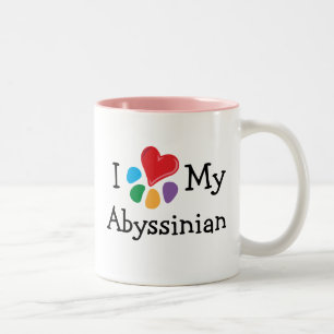 Taza Bicolor Corazón de mi abysiniano