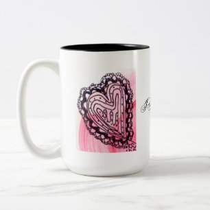 Taza Bicolor Corazón de tu fantasía corazones rojos