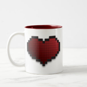Taza Bicolor Corazón del pixel