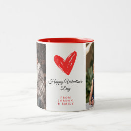 Taza Bicolor Corazón elegante Feliz día de San Valentín Foto