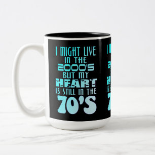 Taza Bicolor Corazón en los años 70