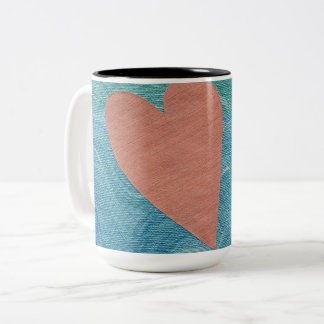 Taza Bicolor Corazón en olas del océano