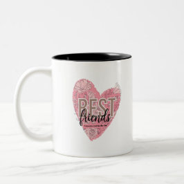 Taza Bicolor Corazón floral moderno