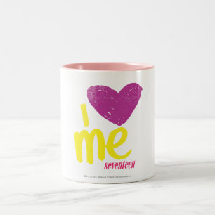 Taza Bicolor Corazón I yo púrpura/amarillo