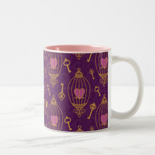 Taza Bicolor Corazón-llave-modelo
