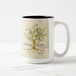 Taza Bicolor Corazón personalizado Antiqued raíces de los