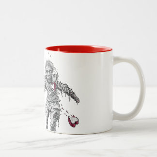 Taza Bicolor Corazón quebrado del zombi con la flor