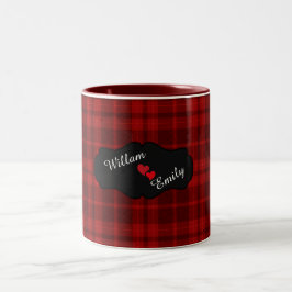 Taza Bicolor Corazón Rojo de San Valentín personalizado