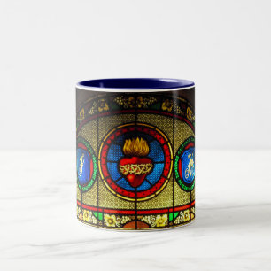 Taza Bicolor Corazón sagrado (taza del vitral de J&M)