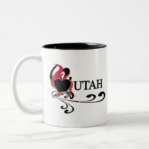 Taza Bicolor Corazón Utah del fuego