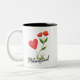Taza Bicolor Corazón y flor Motivacionales Mug de dos tonos
