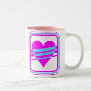 Taza Bicolor Corazón y rayas del vintage del tigre 80s de Core