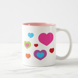 Taza Bicolor Corazones coloridos