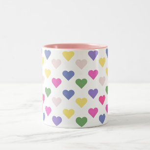 Taza Bicolor Corazones de Amor Coloridos